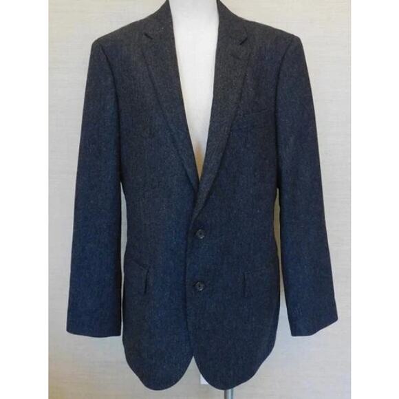 J.Crew 38R Men's Wool Suit Coat Ludlow Slate Gray Elbow Pads Scholarly Classic - Picture 1 of 11